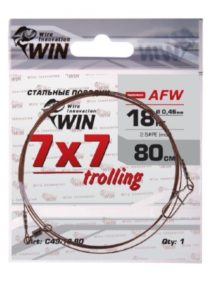 Поводок WIN 7х7 (AFW) trolling 18 кг 80 см